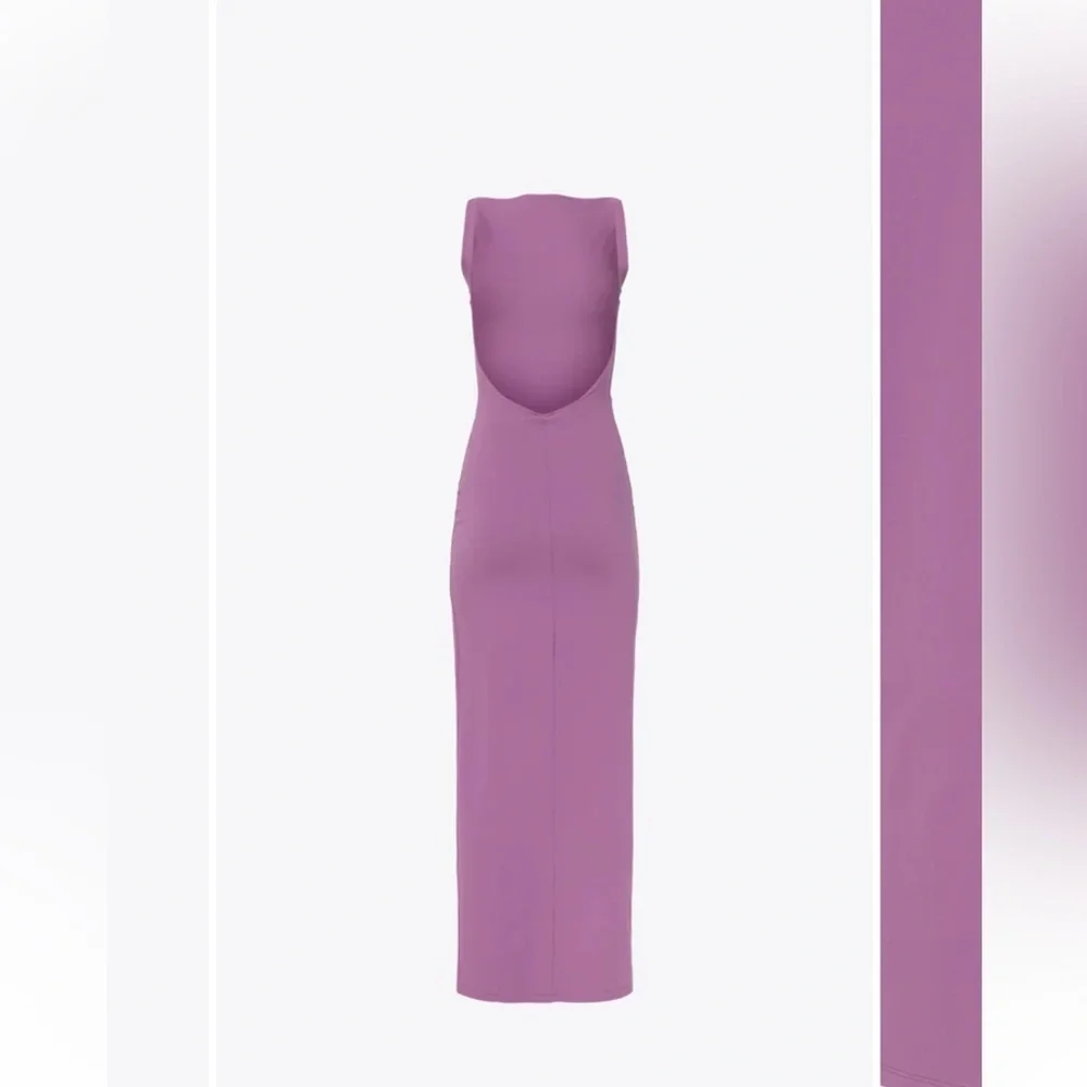 Susana Monaco Low Back Tank Slit Dress with attached body suit lining Size Med